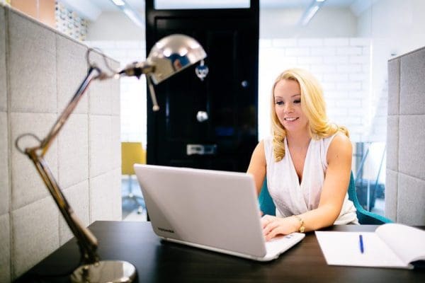 Gemma Rolstone at Delphinium having a virtual meeting